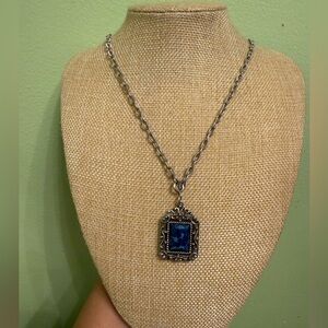Beautiful blue stone filigree necklace